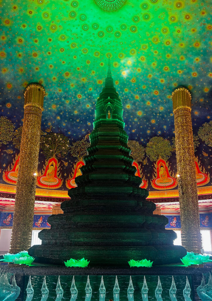 The impressive interior of the stupa at Wat Pak Nam Temple